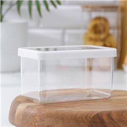 Ёмкость для хранения сыпучих продуктов IDEA «Степ», 1.1 л, 16×10×9.5 см, пластик, крышка белая