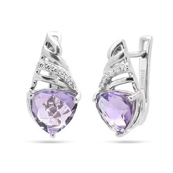 Серьги из серебра аметист, Вита