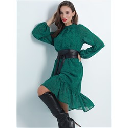 Платье шифоновое с кушаком