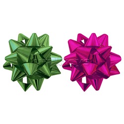 Набор из 2-х металлизированных бантов-звезд (малых) для праздничной упаковки