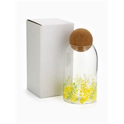 Банка стеклянная для хранения сыпучих продуктов и круп «Нежная мимоза», 800 мл