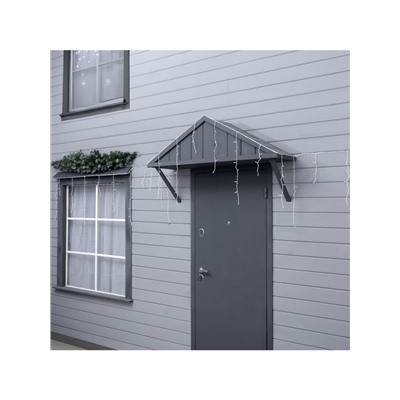 Гирлянда «Бахрома» 6×0.7 м, IP44, УМС, белая нить, 120 LED, свечение тёплое белое, 220 В