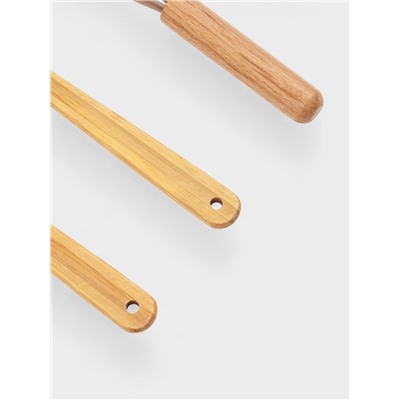 Набор кухонных принадлежностей KONFINETTA, 3 предмета: лопатка, кисточка, венчик, дерево, силикон, бежевый