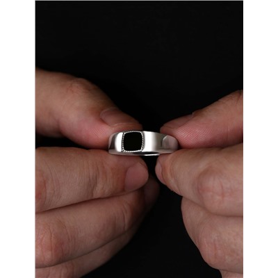 Печатка из серебра с нат.ониксом родированная 925 пробы 3102023р