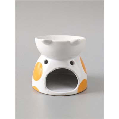 УЦЕНКА Аромалампа для эфирных масел керамика «Котик пятнистый», 10.5×10.5×10.5 см