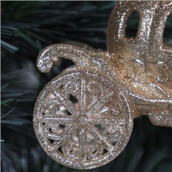 Новогоднее украшение Карета 10 см / LCS-003 /уп 36/144/ золото