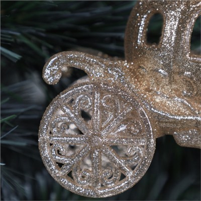 Новогоднее украшение Карета 10 см / LCS-003 /уп 36/144/ золото