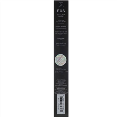 Sigma, E06, Winged Liner, скошенная кисть для подводки, 1 шт.
