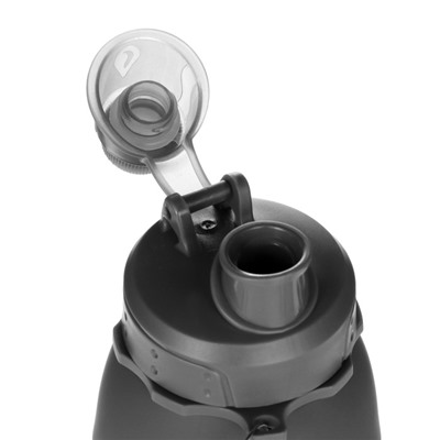 Бутылка для воды, 600 мл, силиконовая, складная, чёрная