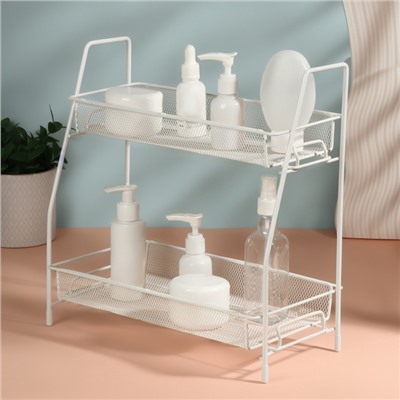 Органайзер для хранения, двухуровневый, 31×32×16.5 см, белый