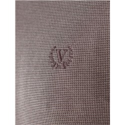 Лонгслив из мягкого фактурного трикотажа с плетеным воротником поло на молнии