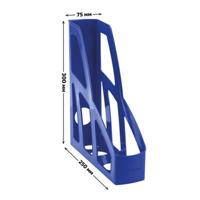 Лоток для бумаг вертикальный  75 мм "Лидер" синий ЛТВ-30451 Стамм