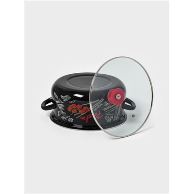 Кастрюля эмалированная «Болоньезе», 4 л, d=26.2 см, чёрная