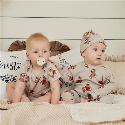 Комбинезон детский с шапочкой «Крошка Я. Новогодние медвежата», рост 86-92 см