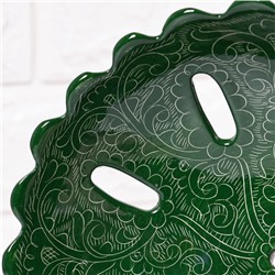 Фруктовница узбекская Риштанская Керамика, d=23 см, зелёная