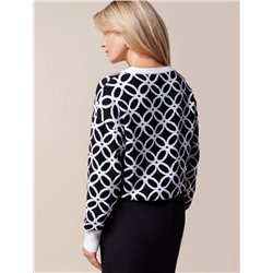 Джемпер двуслойной жаккардовой вязки с кашемиром