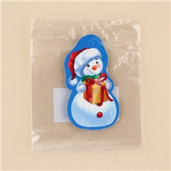Шильдик новогодний декоративный на подарок «Снеговик», 4×7 см