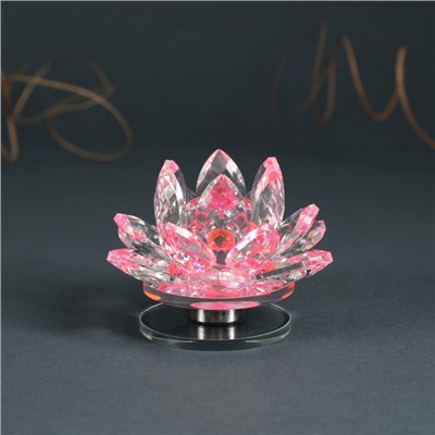 Фигурка стекло «Розовый лотос на подставке», вращается 5.5×9×9 см