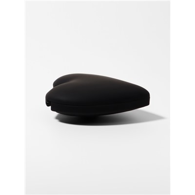 Расчёска массажная «Сердце», складная, с зеркалом, 8×2.5 см, матовая, чёрная