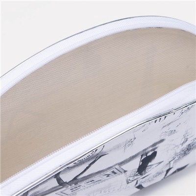 Набор женских косметичек 5 в 1 на молниях, с принтом, серый