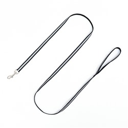 Комплект для кошек светоотражающий, ширина 1 см, шлейка 21-35 см, поводок 120 см, чёрный