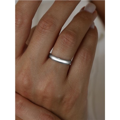Кольцо обручальное из серебра родированное 925 пробы 1-007шр