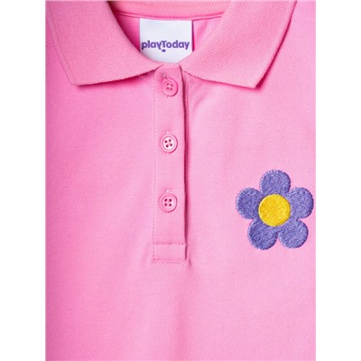 Джемпер трикотажный с воротником поло для девочек