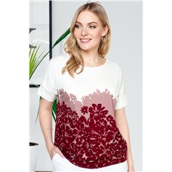 Туника  3173/04/Бордовый, бежевый