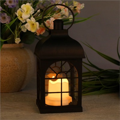 Светильник фонарь настольный Новогодний 21 см черный / YR01515B /уп 48/от батареек