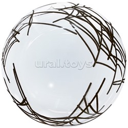 Шар (18''/46 см) Сфера, Deco Bubble, Паутина, Прозрачный, Кристалл, 1 шт. в уп.