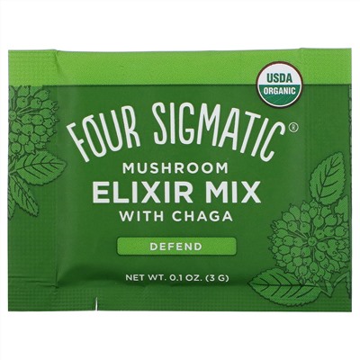 Four Sigmatic, Mushroom Elixir Mix with Chaga, 20 Packets, 0.1 oz (3 g) Each