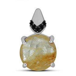 Подвеска, рутиловый кварц золотой , шпинель, Мадрид