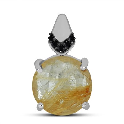 Подвеска, рутиловый кварц золотой , шпинель, Мадрид