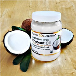 California Gold Nutrition, органическое холоднопрессованное кокосовое масло экстра класса, 1,6 л (54 жидк. унции)