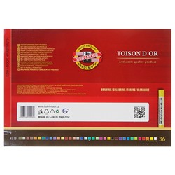 Пастель сухая художественная 36 цветов, Koh-I-Noor TOISON D`OR 8515/36