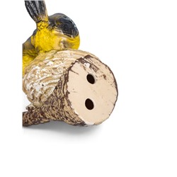Подвесной декор из полистоуна «Гнездо с синицами» 15×13×10 см