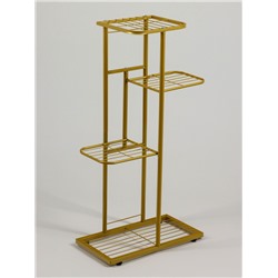 Подставка для цветов Greengo, 4 полки, 43×22×82 см, напольная, металл, цвет золотой