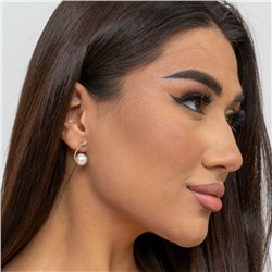 Серьги ювелирная бижутерия коллекция "Дубай" покрытие: позолота,односторонние,  вставка: жемчуг, 4005, Уценка, арт.08.4056 ( 216.368)