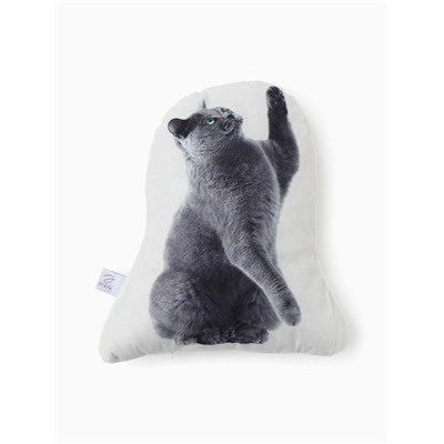 Подушка «Этель» Playful cat, 40×33 см, 100% п/э, велюр