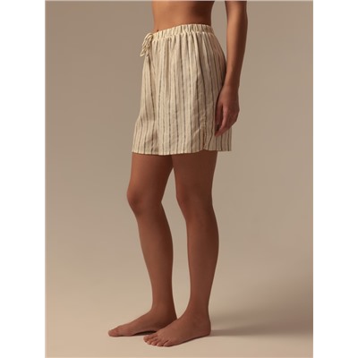 Шорты домашние женские SL HOME Linen, белые, размер 40-42