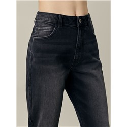 Mom Fit CONTE CON-661 Черные джинсы mom с эффектом потертости и необработанным краем