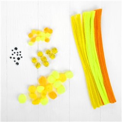 Набор для творчества из проволоки с ворсом, помпонов, глаз №9, МИКС