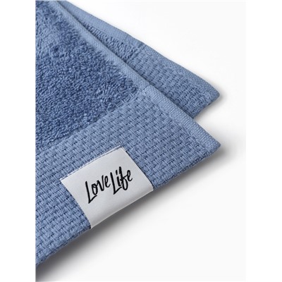 Полотенце махровое LoveLife «Монте» 70×130 см, синее, 100% хлопок, 430 г/м²