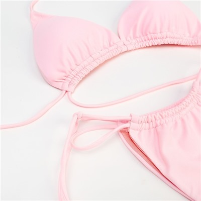 Купальник раздельный с завязками женский MINAKU, розовый, размер 46