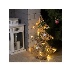 Светодиодная фигура «Ёлка» 38×55×13 см, металл, текстиль, батарейки ААх2 (не в комплекте), свечение тёплое белое