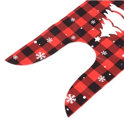 Пакет полиэтиленовый подарочный новогодний, с ушками «Клетка красная», МИКС, 13×23 см