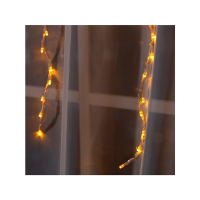 Гирлянда «Водопад» 2×1.5 м, IP20, прозрачная нить, 400 LED, свечение жёлтое, 8 режимов, 220 В