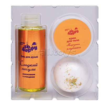 Набор бурлящих шаров "So Happy holiday time" 370г Снежная клубника