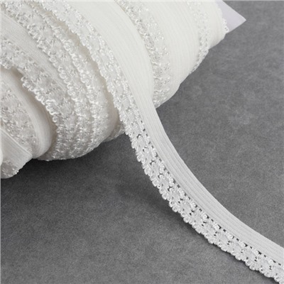 Резинка ажурная бельевая, 14 мм, 100±1 м, белая