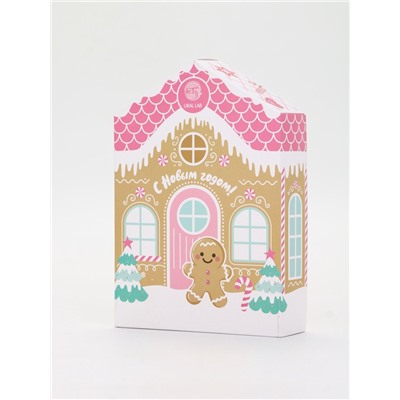 Подарочный набор «Сладкого Нового года»: мочалка для тела и бомбочки для ванны 3 шт. × 40 г, URAL LAB